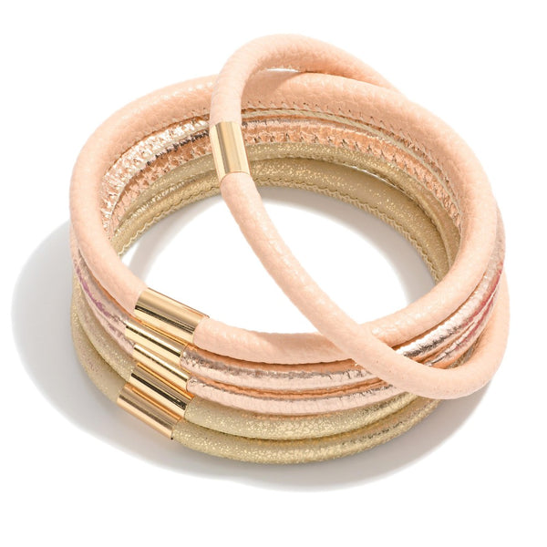 Leather Stack- Blush-r3velthreads-R3vel Threads, Women's Fashion Boutique, Located in Hudsonville, Michigan