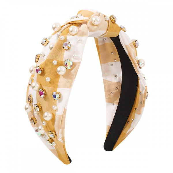 Plaid Pearl Headband-Judson & Co-R3vel Threads, Women's Fashion Boutique, Located in Hudsonville, Michigan