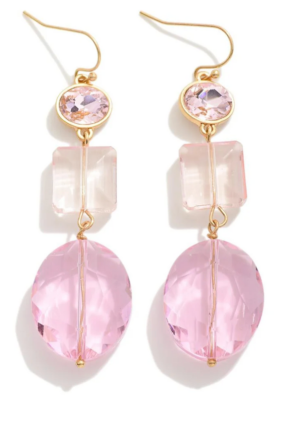 Pink glass drop-Judson & Co-R3vel Threads, Women's Fashion Boutique, Located in Hudsonville, Michigan