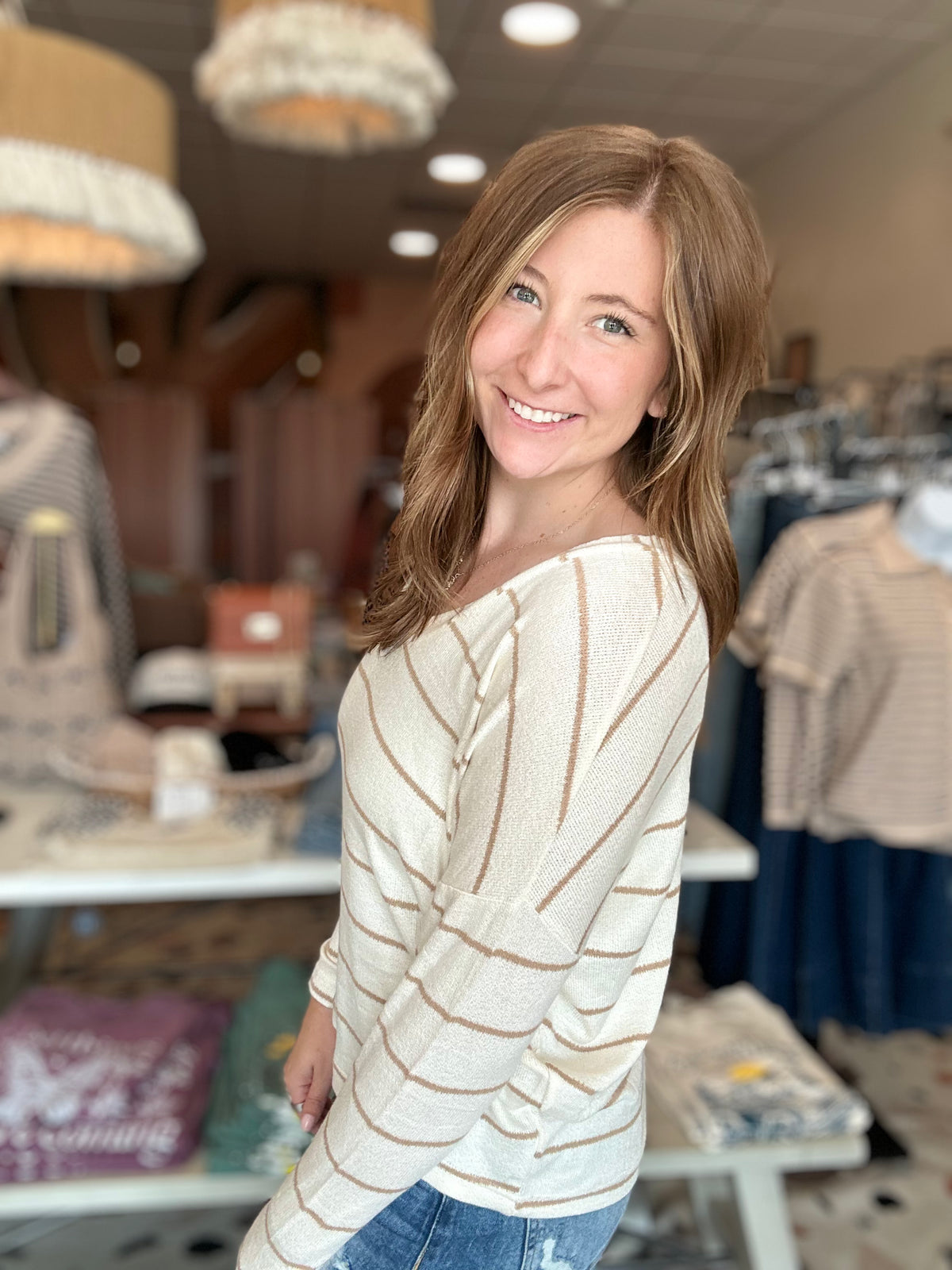 Dana Top-Blu Pepper-R3vel Threads, Women's Fashion Boutique, Located in Hudsonville, Michigan