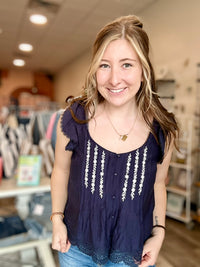 Alison Top-Blu Pepper-R3vel Threads, Women's Fashion Boutique, Located in Hudsonville, Michigan