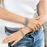 Two-Tone Stretch Bracelet 3mm/5mm-Splendid Iris-R3vel Threads, Women's Fashion Boutique, Located in Hudsonville, Michigan