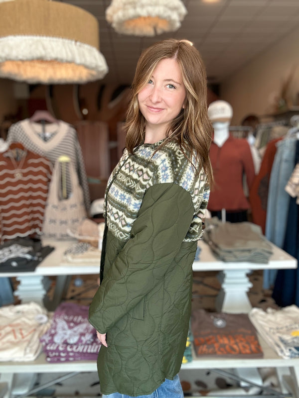Trina Coat-Blu Pepper-R3vel Threads, Women's Fashion Boutique, Located in Hudsonville, Michigan