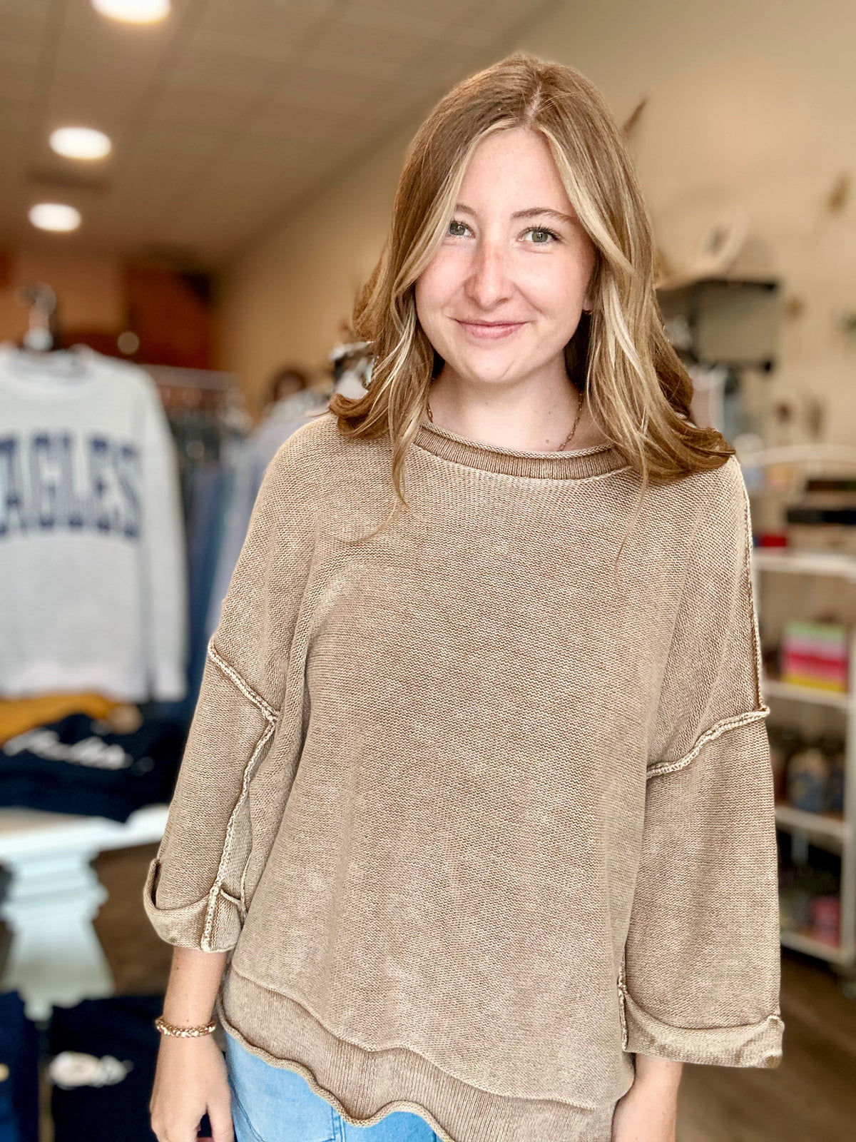 Annie Top-Blu Pepper-R3vel Threads, Women's Fashion Boutique, Located in Hudsonville, Michigan