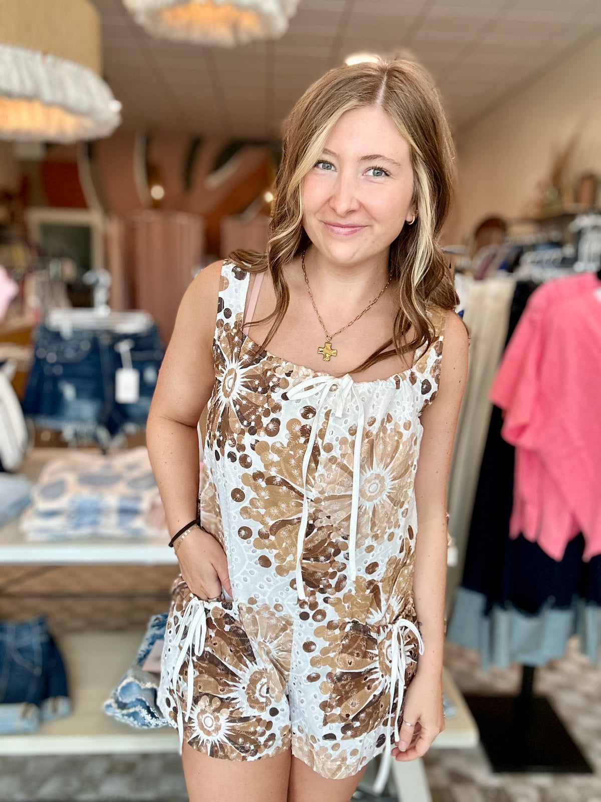 Everly Romper-Doe & Rae-R3vel Threads, Women's Fashion Boutique, Located in Hudsonville, Michigan