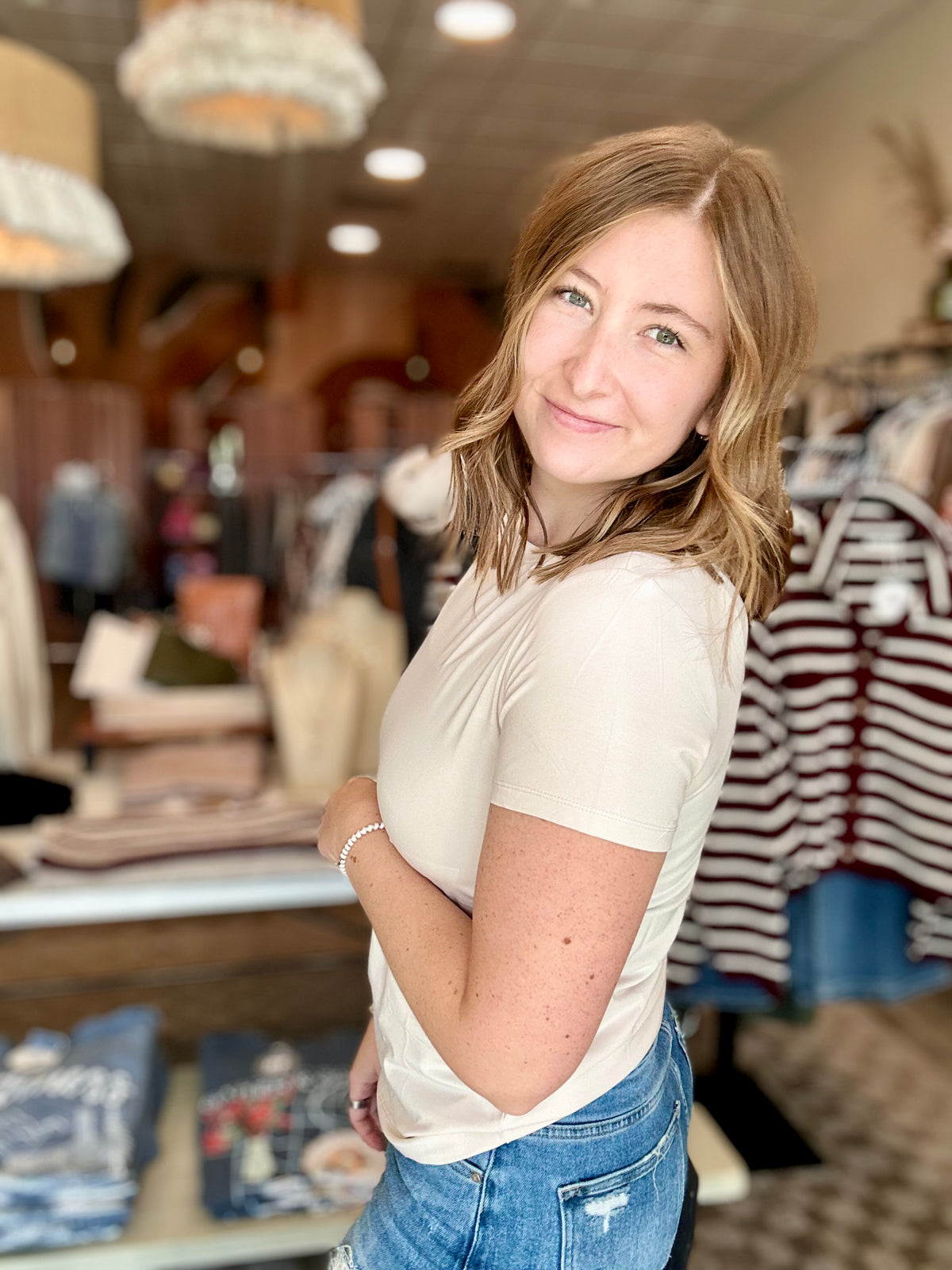 Carley top- Ivory-Be Cool-R3vel Threads, Women's Fashion Boutique, Located in Hudsonville, Michigan