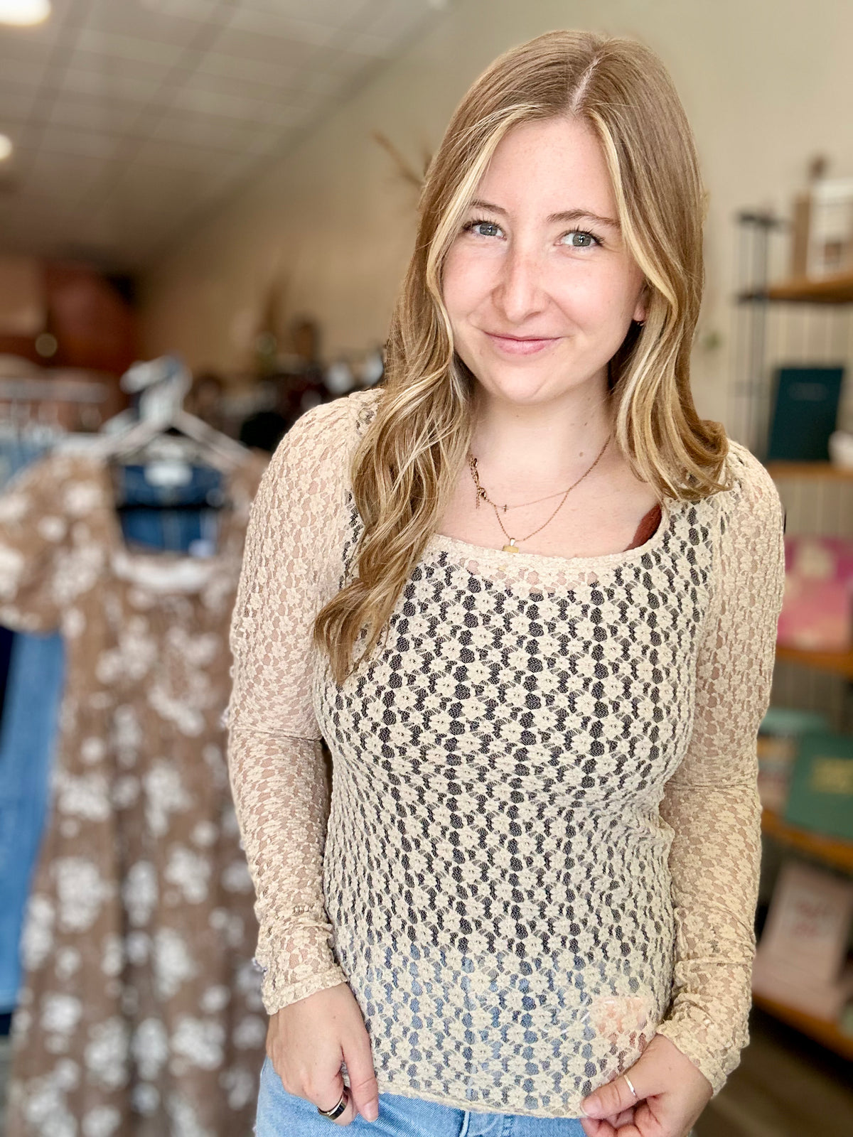 Morgan Lace Top-Doe & Rae-R3vel Threads, Women's Fashion Boutique, Located in Hudsonville, Michigan
