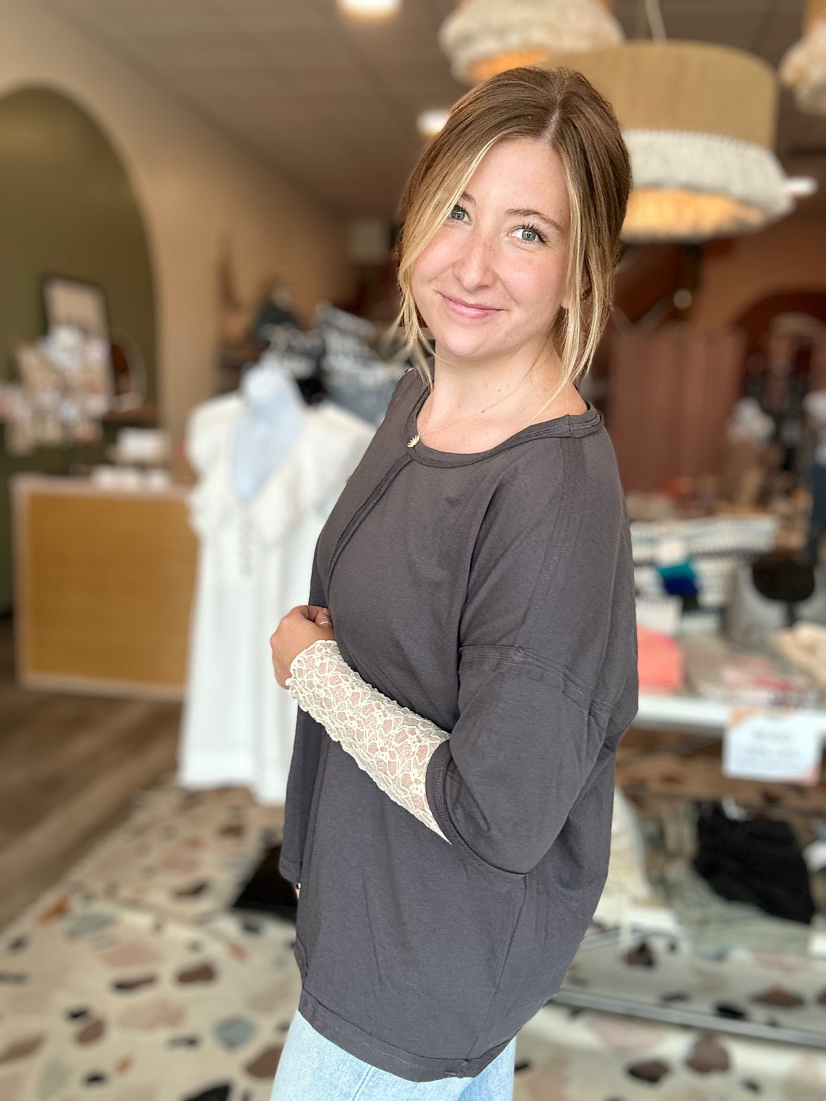 Maeve Top-mustard seed-R3vel Threads, Women's Fashion Boutique, Located in Hudsonville, Michigan