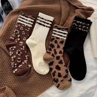 Leopard half crew Socks-JOSSLYN by wall to wall-R3vel Threads, Women's Fashion Boutique, Located in Hudsonville, Michigan