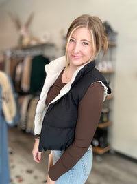 Andie Reversible Vest-Blu Pepper-R3vel Threads, Women's Fashion Boutique, Located in Hudsonville, Michigan