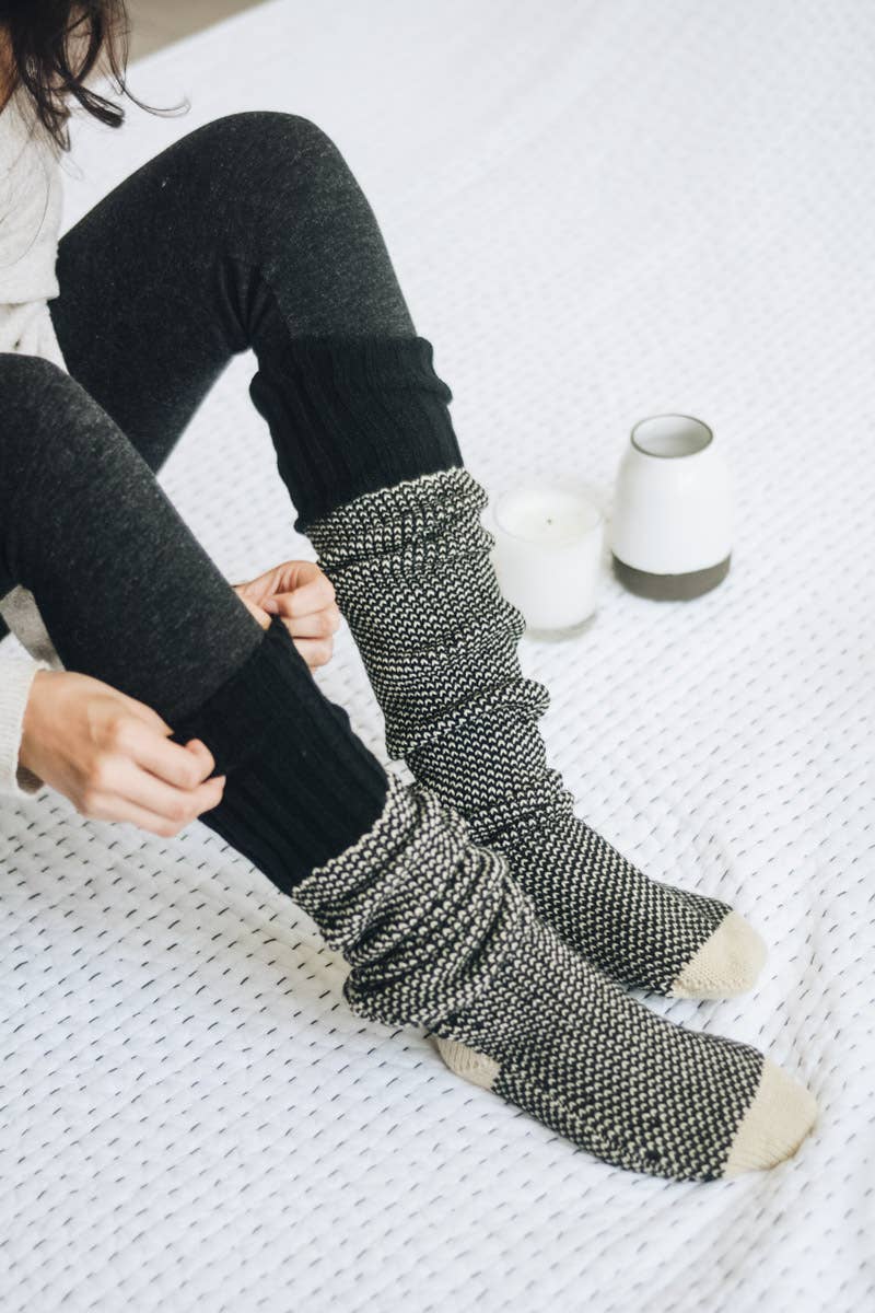 Warm & Soft Open Work Knit Lounge Socks 🧦-Leto Accessories-R3vel Threads, Women's Fashion Boutique, Located in Hudsonville, Michigan