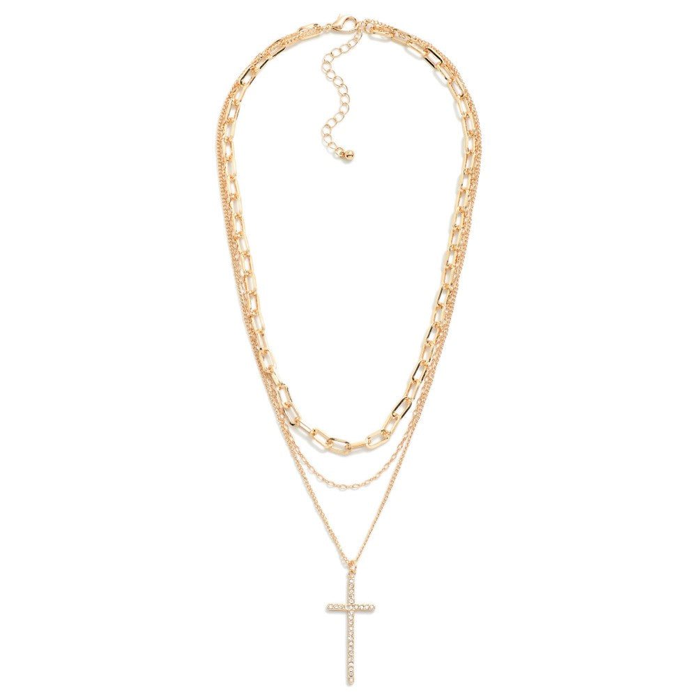 Gold Rhinestone Cross-Judson & Co-R3vel Threads, Women's Fashion Boutique, Located in Hudsonville, Michigan