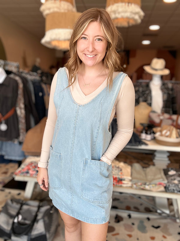 Lexie Denim Dress-Sewn + Seen-R3vel Threads, Women's Fashion Boutique, Located in Hudsonville, Michigan