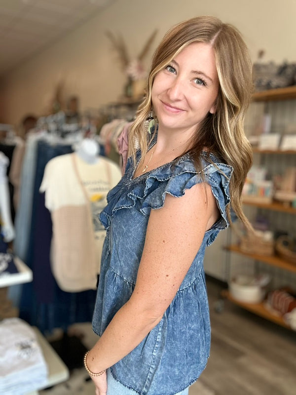 Dolly Top-Doe & Rae-R3vel Threads, Women's Fashion Boutique, Located in Hudsonville, Michigan