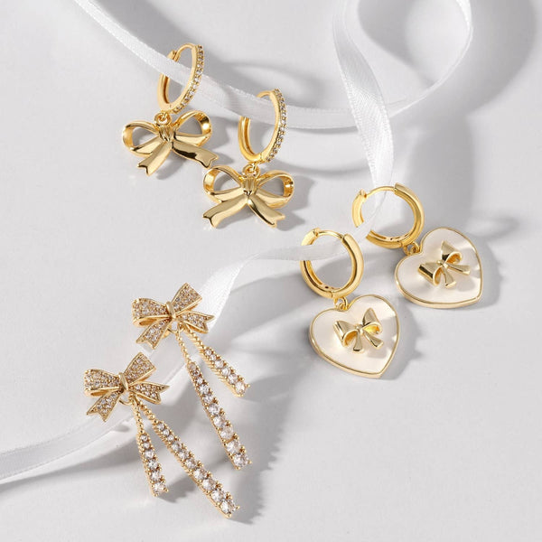 Bow Heart Huggie-Splendid Iris-R3vel Threads, Women's Fashion Boutique, Located in Hudsonville, Michigan