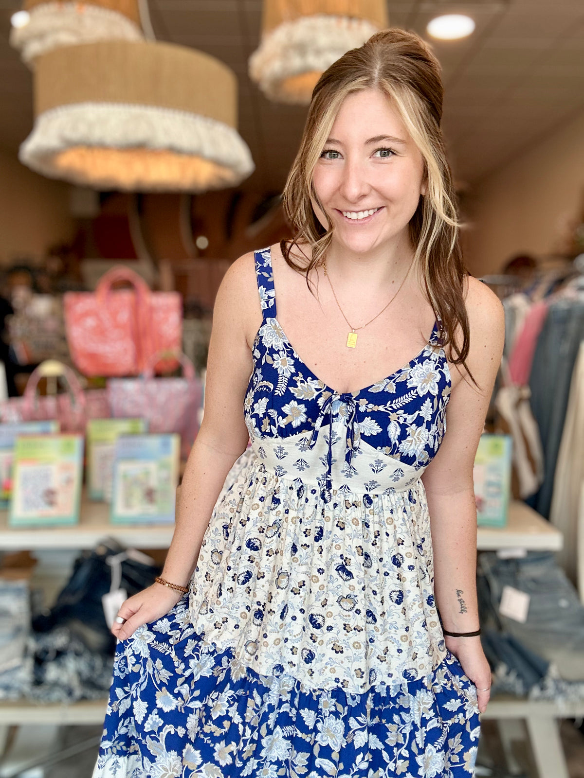 Bianca Dress-Blu Pepper-R3vel Threads, Women's Fashion Boutique, Located in Hudsonville, Michigan