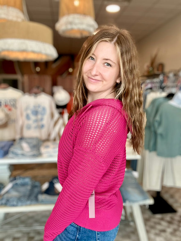 Bri Crochet Hoodie-mono b-R3vel Threads, Women's Fashion Boutique, Located in Hudsonville, Michigan