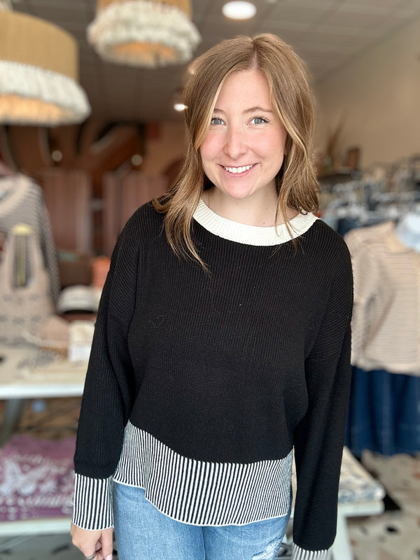 Carly Sweater-Blu Pepper-R3vel Threads, Women's Fashion Boutique, Located in Hudsonville, Michigan