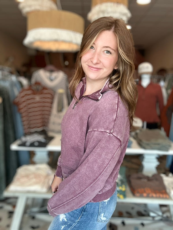 Mila Half Zip-Zenana-R3vel Threads, Women's Fashion Boutique, Located in Hudsonville, Michigan