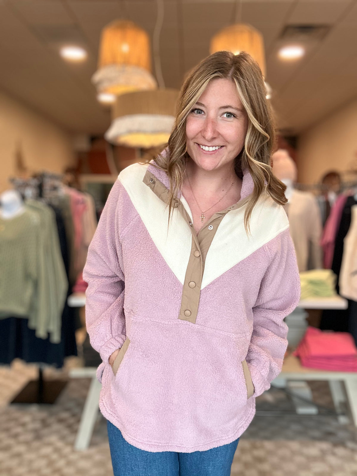 Chloe Fleece Pullover-very j-R3vel Threads, Women's Fashion Boutique, Located in Hudsonville, Michigan