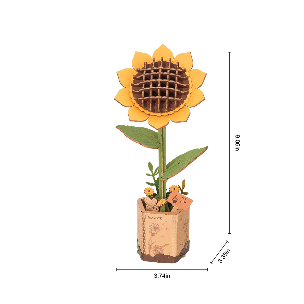3D Wooden Flower Puzzles: Sunflower-Hands Craft-R3vel Threads, Women's Fashion Boutique, Located in Hudsonville, Michigan