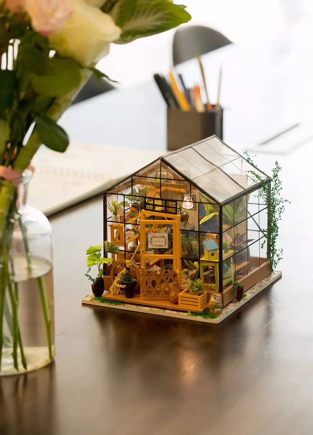 DIY Miniature House Kit: Cathy's Flower House-Hands Craft-R3vel Threads, Women's Fashion Boutique, Located in Hudsonville, Michigan