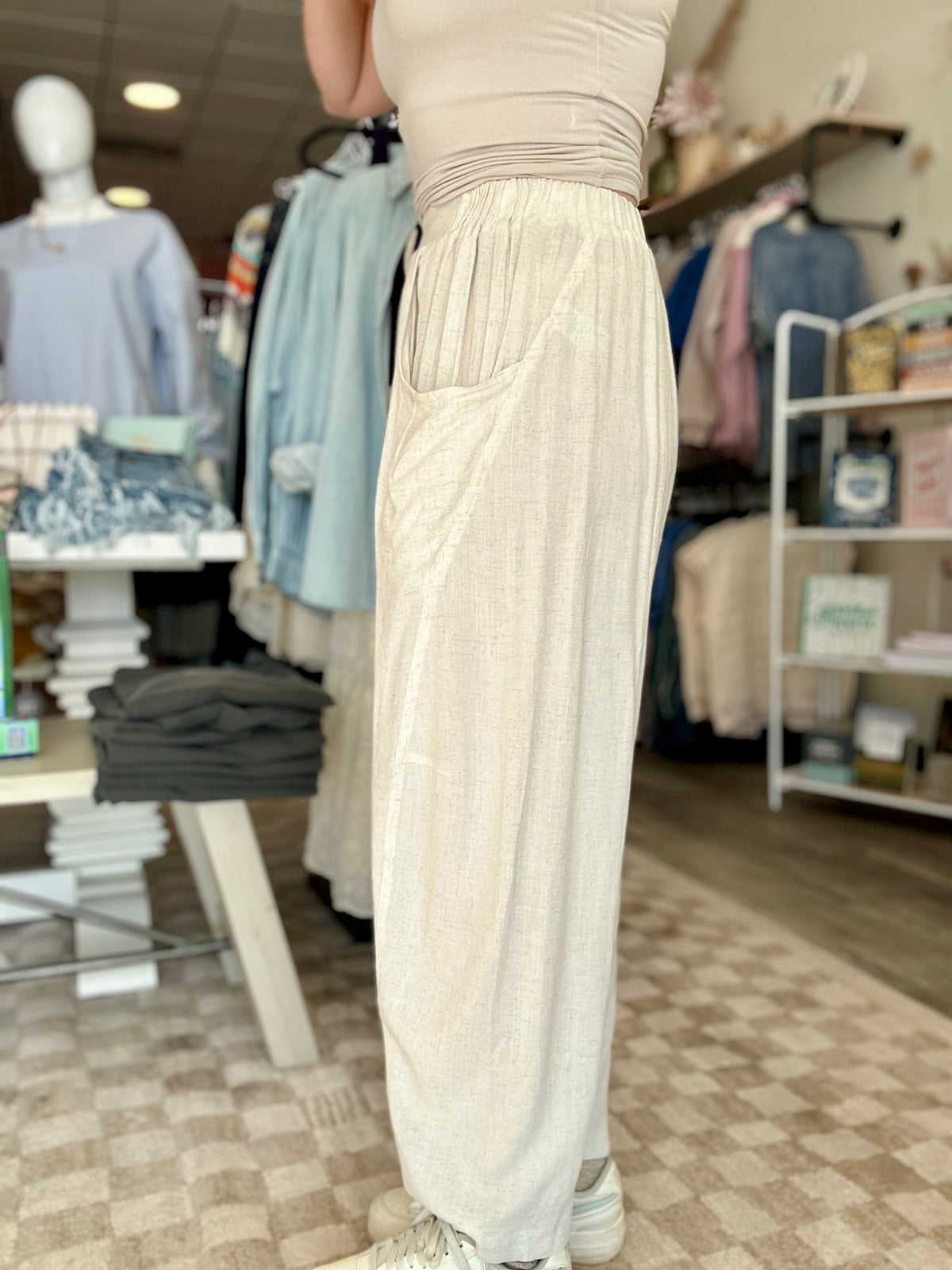 Luna Linen Pant-Bluivy-R3vel Threads, Women's Fashion Boutique, Located in Hudsonville, Michigan