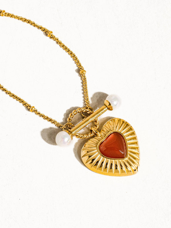 Havana 18K Non-Tarnish Vintage Heart Chain Necklace-Flânerie by MAIQ-R3vel Threads, Women's Fashion Boutique, Located in Hudsonville, Michigan