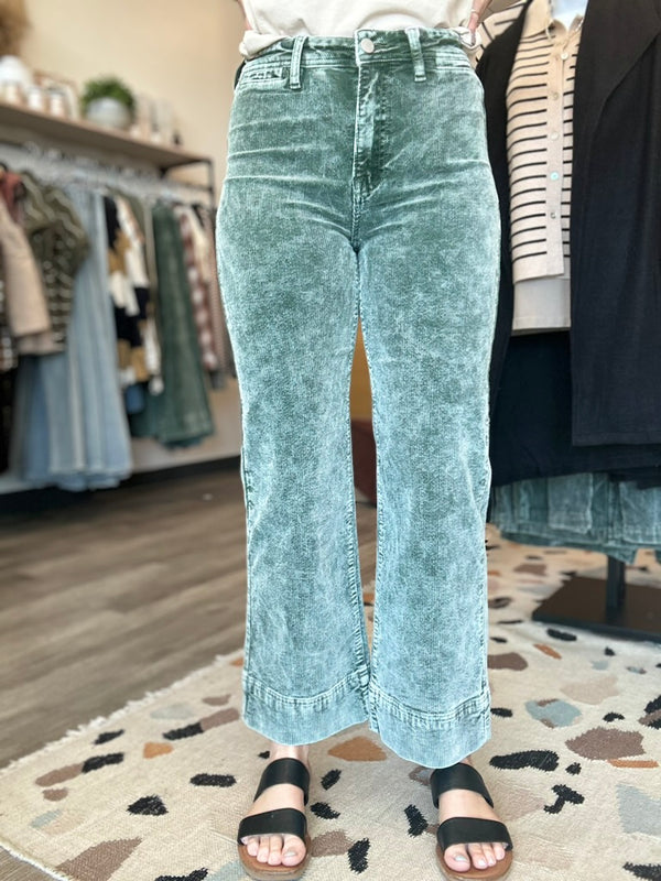 Jenna Crop Corduroy Pant-Risen-R3vel Threads, Women's Fashion Boutique, Located in Hudsonville, Michigan