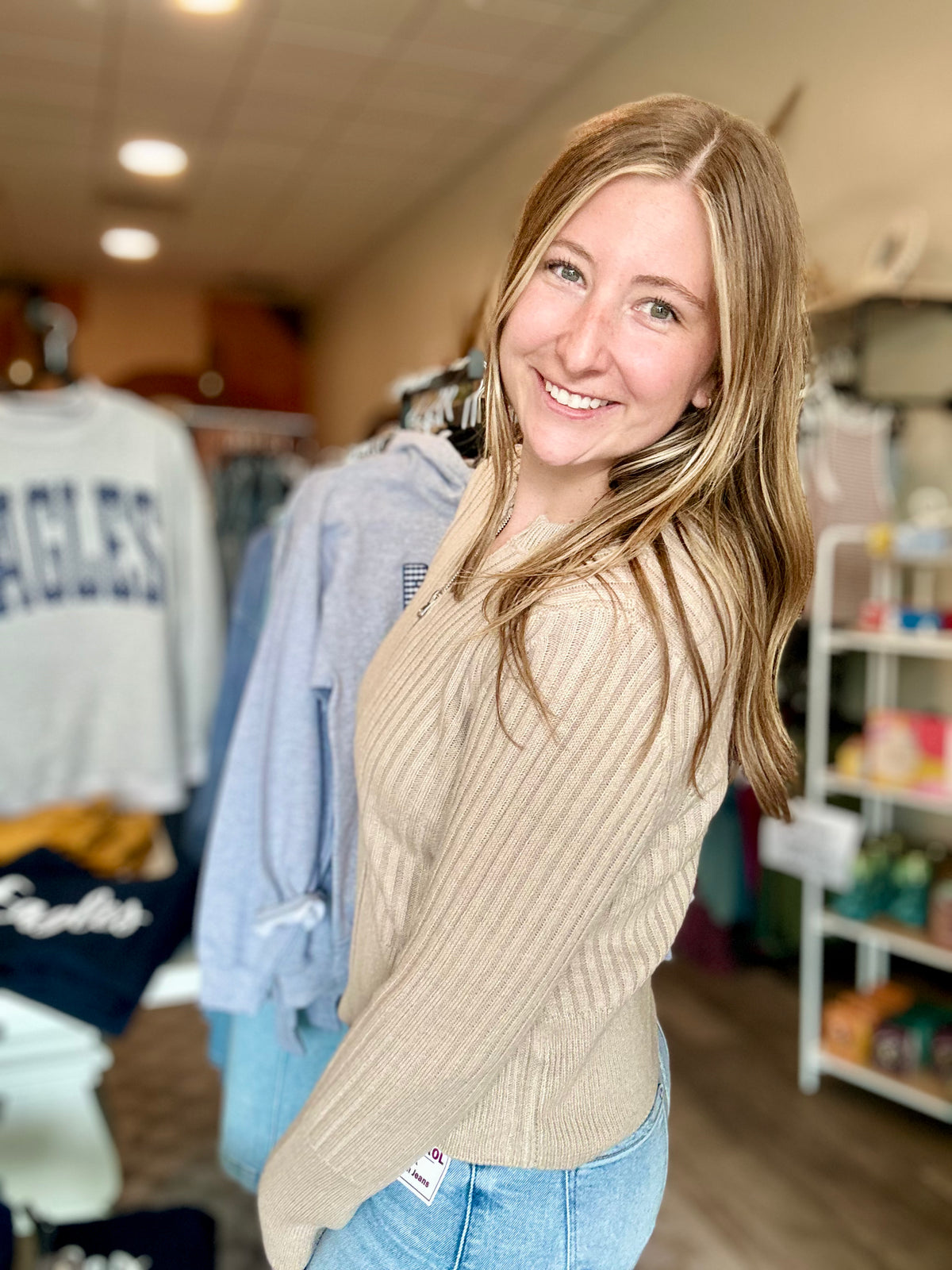 Katie Zip Up Sweater-Zenana-R3vel Threads, Women's Fashion Boutique, Located in Hudsonville, Michigan