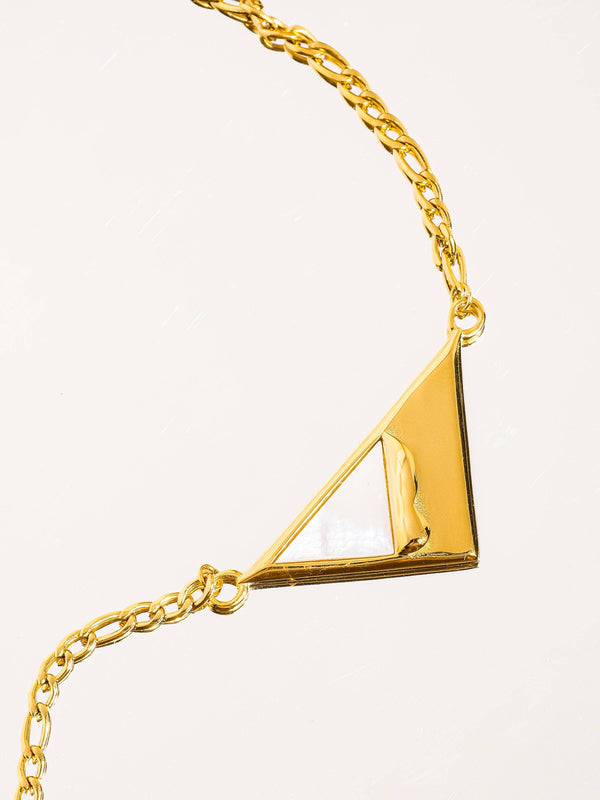 Fanny 18K Gold Non-Tarnish Triangle Urban Necklace-Flânerie by MAIQ-R3vel Threads, Women's Fashion Boutique, Located in Hudsonville, Michigan