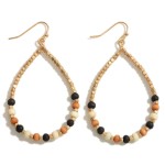 Gold Wood Bead Drop-Judson & Co-R3vel Threads, Women's Fashion Boutique, Located in Hudsonville, Michigan