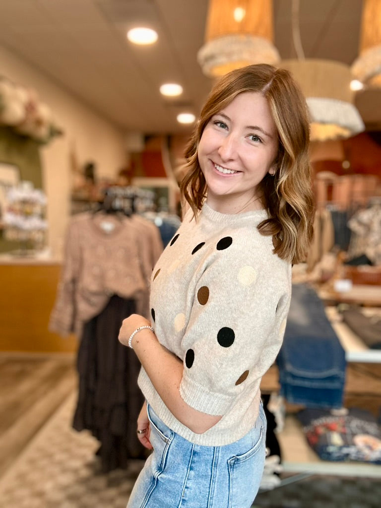 Faith Short Sleeve Sweater-Sunday Edition-R3vel Threads, Women's Fashion Boutique, Located in Hudsonville, Michigan