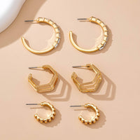 Baguette Stone Hoop, Geo Hoop Trio Earrings