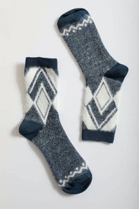 Faux Mohair Diamond Pattern Socks - Fall & Winter 2025-Leto Accessories-R3vel Threads, Women's Fashion Boutique, Located in Hudsonville, Michigan