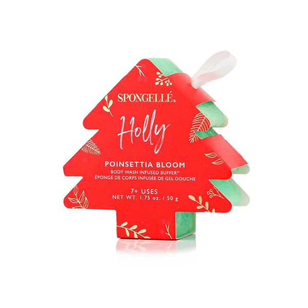 Poinsettia Bloom (Holly) Holiday Tree Ornament Buffer-Spongellé-R3vel Threads, Women's Fashion Boutique, Located in Hudsonville, Michigan