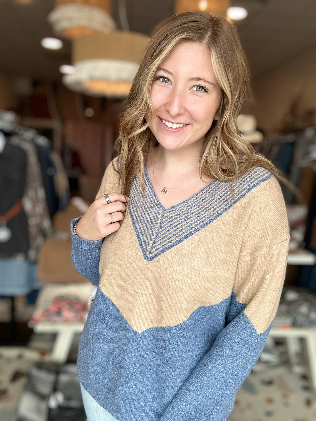 Lindsey Color Block Sweater-Bibi-R3vel Threads, Women's Fashion Boutique, Located in Hudsonville, Michigan