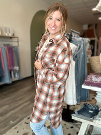 Esme Longline Button Down-mustard seed-R3vel Threads, Women's Fashion Boutique, Located in Hudsonville, Michigan