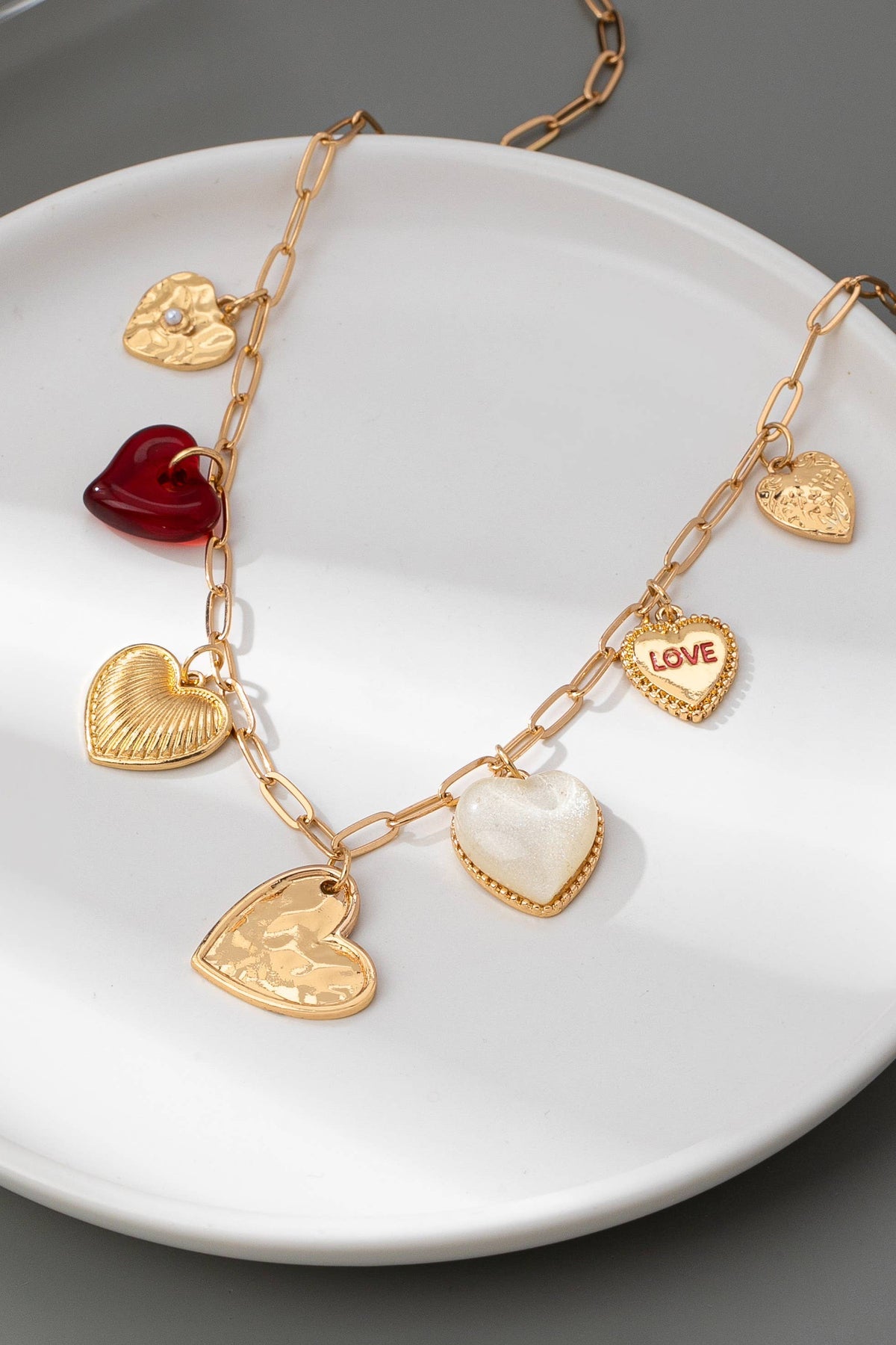 Heart Charm Necklace-JOSSLYN by wall to wall-R3vel Threads, Women's Fashion Boutique, Located in Hudsonville, Michigan