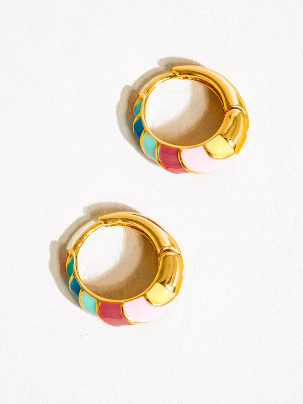 Paloma 18K Gold Colorful Striped Hoop Earring-Flânerie by MAIQ-R3vel Threads, Women's Fashion Boutique, Located in Hudsonville, Michigan