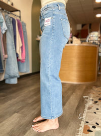 Lucy Cropped Bow Jeans-Risen-R3vel Threads, Women's Fashion Boutique, Located in Hudsonville, Michigan