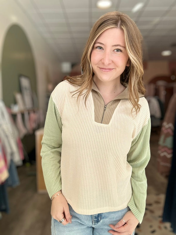 Tinley Half Zip-Doe & Rae-R3vel Threads, Women's Fashion Boutique, Located in Hudsonville, Michigan