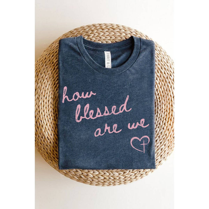 HOW BLESSED ARE WE MINERAL GRAPHIC TEE-HRTandLUV-R3vel Threads, Women's Fashion Boutique, Located in Hudsonville, Michigan