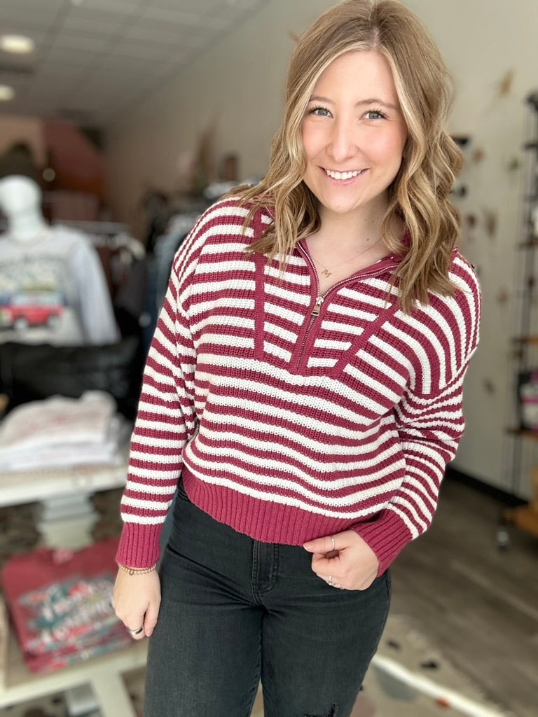 Mabel Half Zip Sweater-Papermoon-R3vel Threads, Women's Fashion Boutique, Located in Hudsonville, Michigan