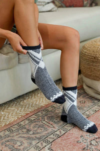 Faux Mohair Diamond Pattern Socks - Fall & Winter 2025-Leto Accessories-R3vel Threads, Women's Fashion Boutique, Located in Hudsonville, Michigan