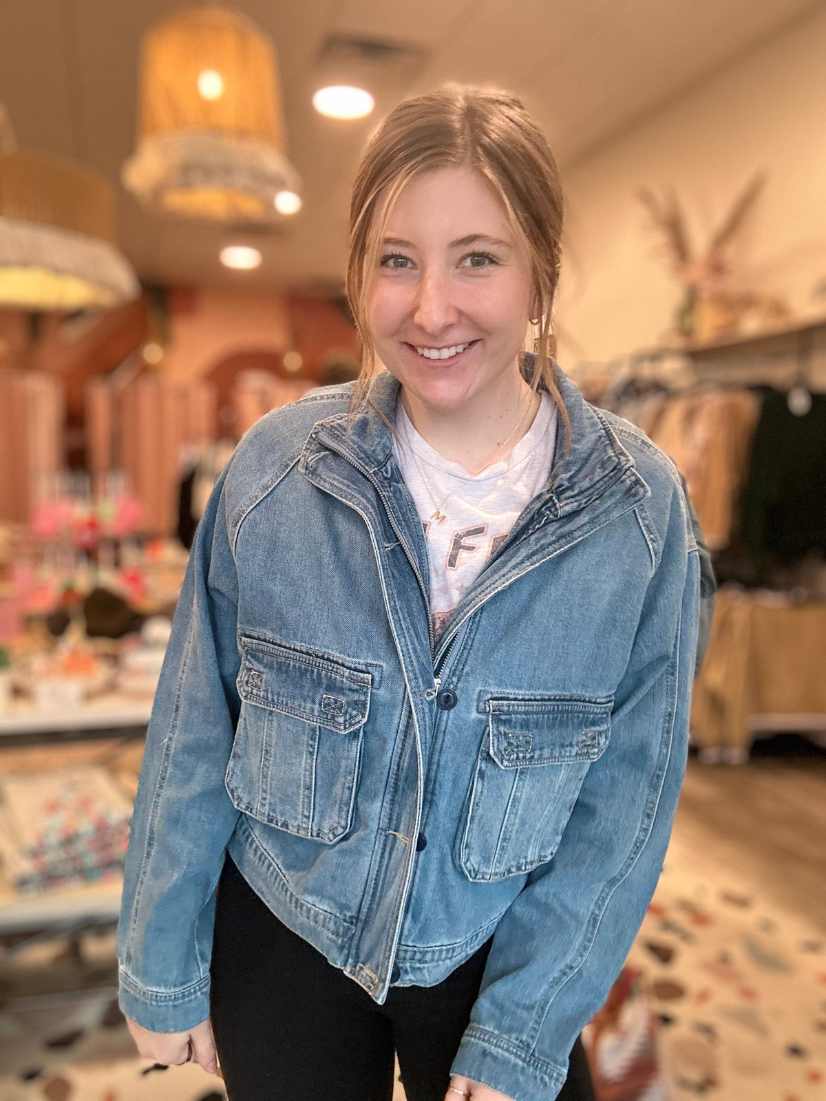 Sydney Denim Jacket-Risen-R3vel Threads, Women's Fashion Boutique, Located in Hudsonville, Michigan