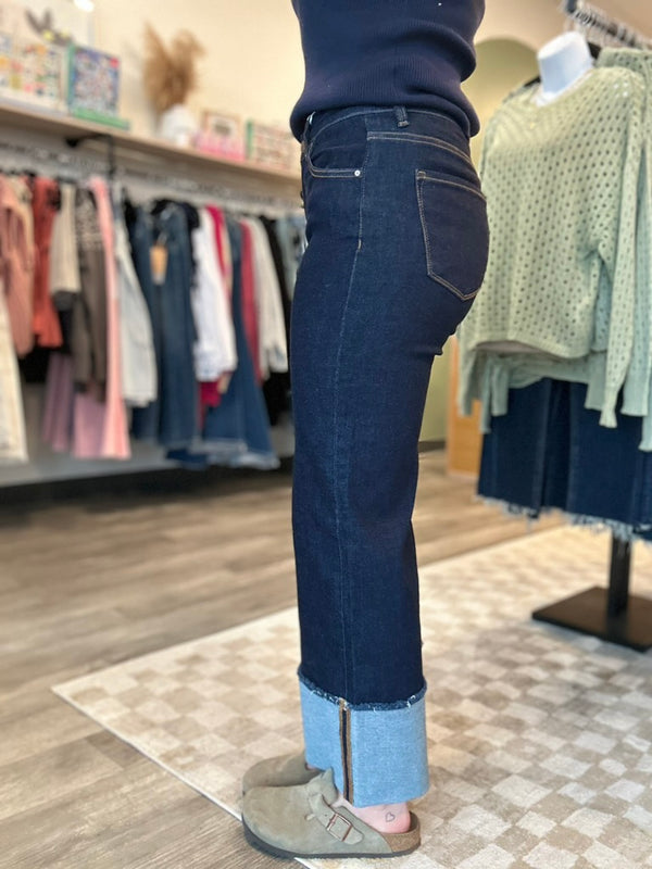 Jen Cuffed Denim-Risen-R3vel Threads, Women's Fashion Boutique, Located in Hudsonville, Michigan
