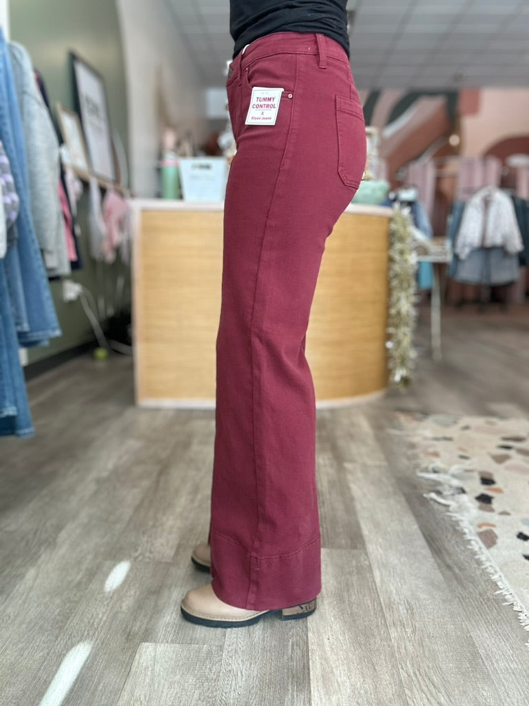 Jenny Wine Wide Leg-Risen-R3vel Threads, Women's Fashion Boutique, Located in Hudsonville, Michigan