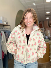 Kara Sherpa Jacket-Double Zero-R3vel Threads, Women's Fashion Boutique, Located in Hudsonville, Michigan