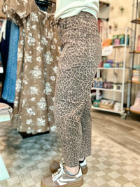 Lena Leopard Barrel Jeans-Risen-R3vel Threads, Women's Fashion Boutique, Located in Hudsonville, Michigan